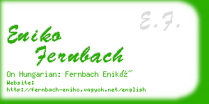 eniko fernbach business card